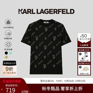 2025秋季 新款 男士 KARL 套头羊毛衫 100%绵羊毛 短袖 LAGERFELD