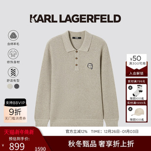 复古POLO针织衫 绵羊毛 25秋季 新品 老佛爷 KARL 套头衫 LAGERFELD