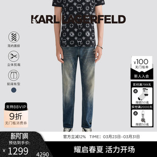 老佛爷男装 KARL 新款 冬季 LAGERFELD卡尔拉格斐棉质日常通勤牛仔裤