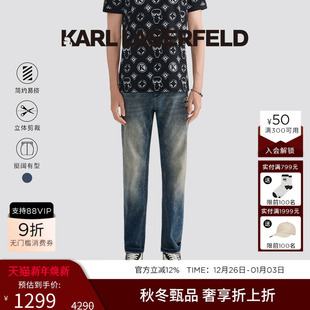 老佛爷男装 KARL 新款 冬季 LAGERFELD卡尔拉格斐棉质日常通勤牛仔裤