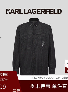 KARL LAGERFELD卡尔拉格斐2024夏款KARL刺绣衬衫老佛爷230M1603