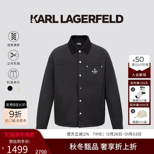 新品 夹克商务休闲外套25秋季 老佛爷男 LAGERFELD翻领棒球服式 KARL