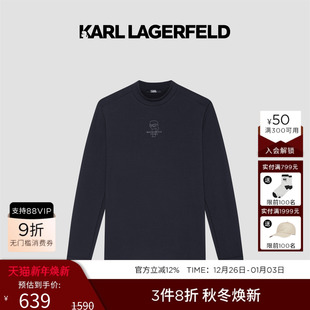 新品 T恤25秋季 老佛爷套头内搭 LAGERFELD莫代尔棉长袖 KARL
