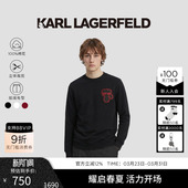 老佛爷潮 25秋冬新品 KARL LAGERFELD氛围感气质纯棉圆领卫衣情侣款