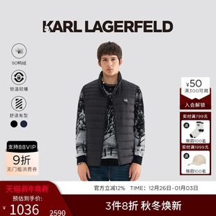 商务绅士羽绒马夹男士 KARL 90%鸭绒 新品 外套 LAGERFELD25秋季