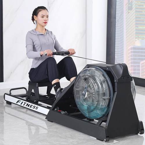 水阻划船机简易室内静音可折叠收腹有氧健身器材健身房风阻划船机