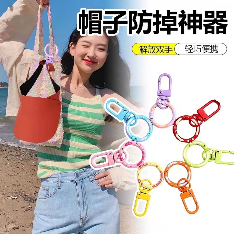 糖果色弹簧扣甜甜圈DIY钥匙扣