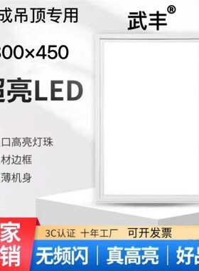 300x450集成吊顶灯LED平板灯厨房卫生间铝扣板嵌入式led灯具30*45