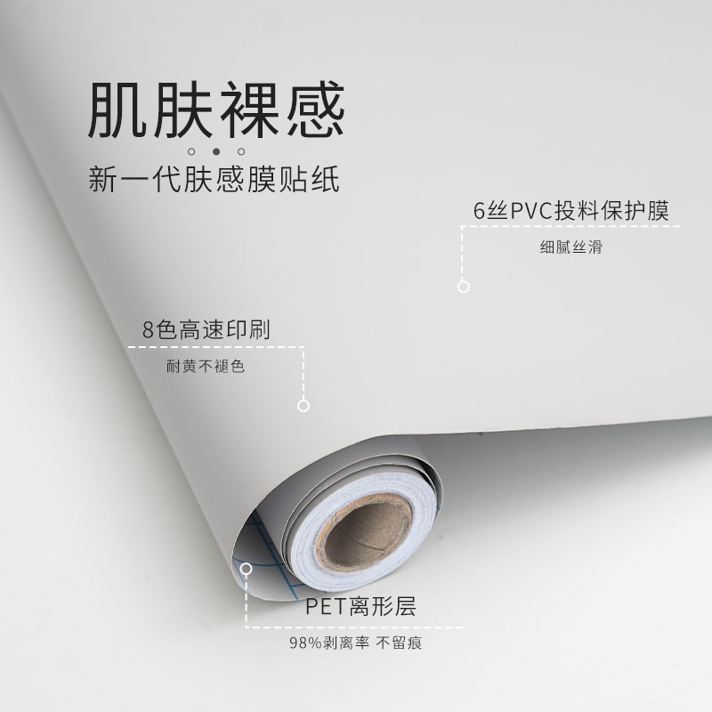 肤感膜柜子贴纸衣柜柜门改色贴膜橱柜桌面防水自粘墙贴纸家具翻新