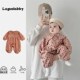 韩版 爬服爱心公主包屁衣哈 棉质薄款 婴儿连体衣春秋装 女宝宝x长袖