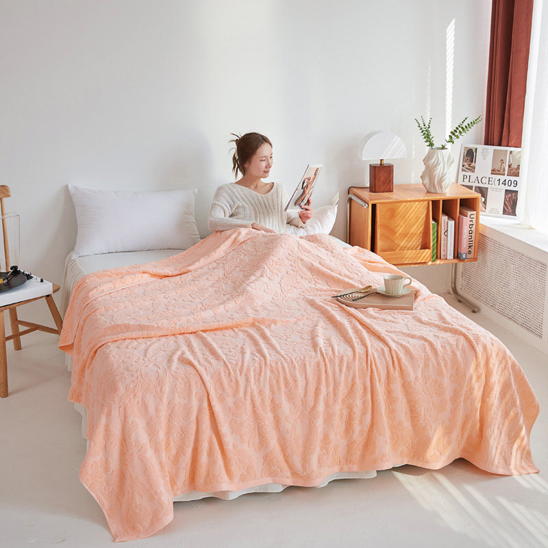 全棉家用毛巾被夏季薄款盖毯子纯棉老式毛圈夏凉被空调被加大