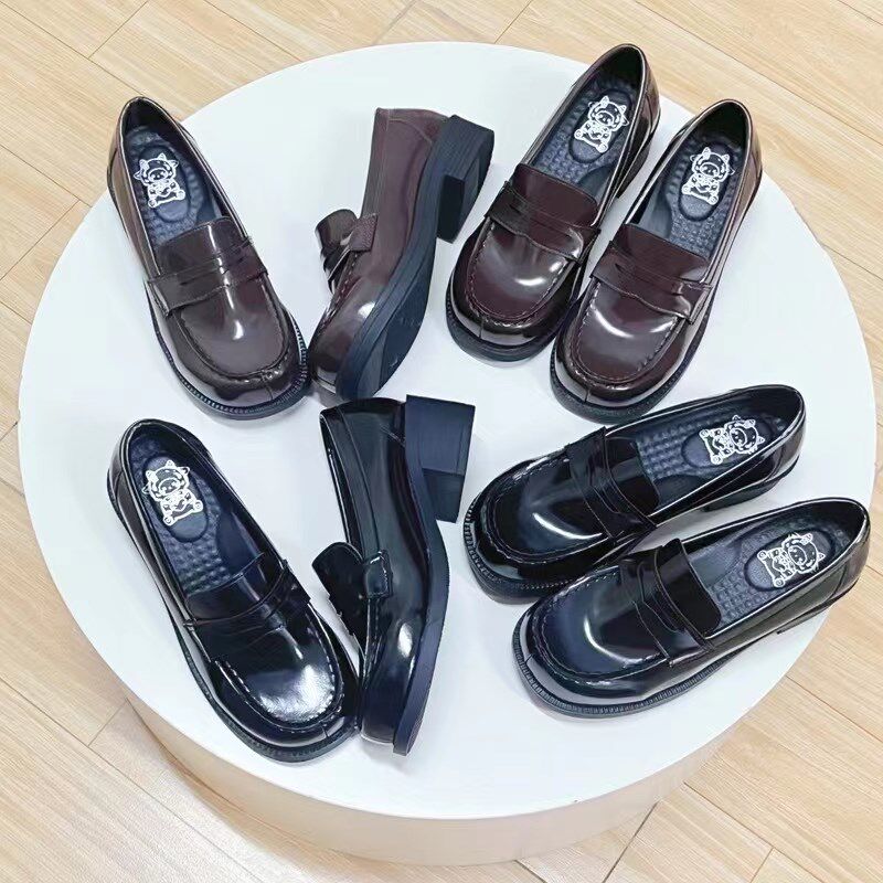 【现货】小方熊方头女制服鞋高跟鞋学院风正统校S供小皮鞋jk日系