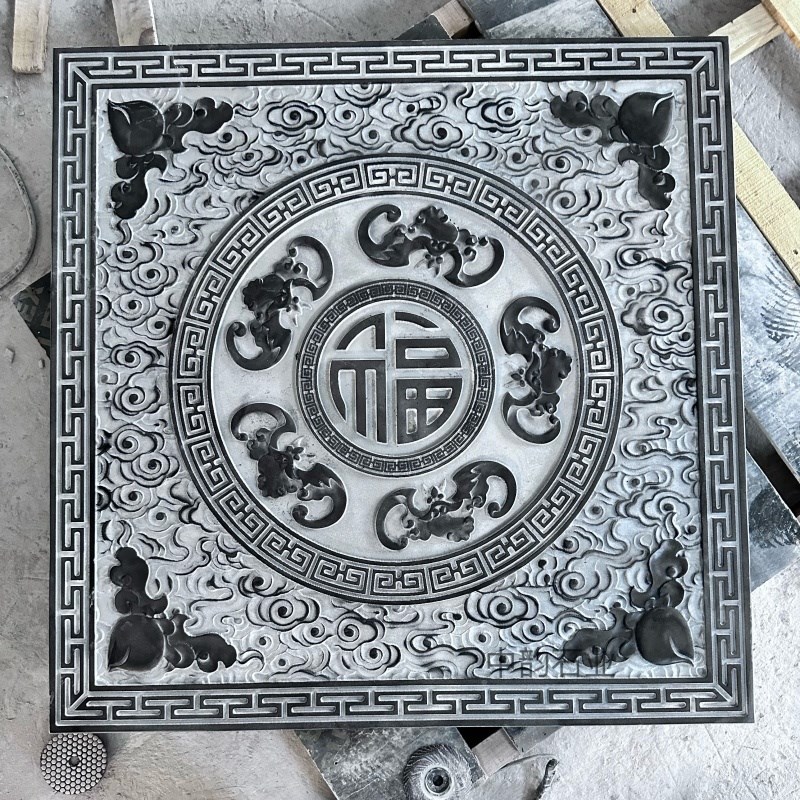 石雕浮雕壁画青石窗花镂空仿古新中式别墅庭院照壁玄关背景墙