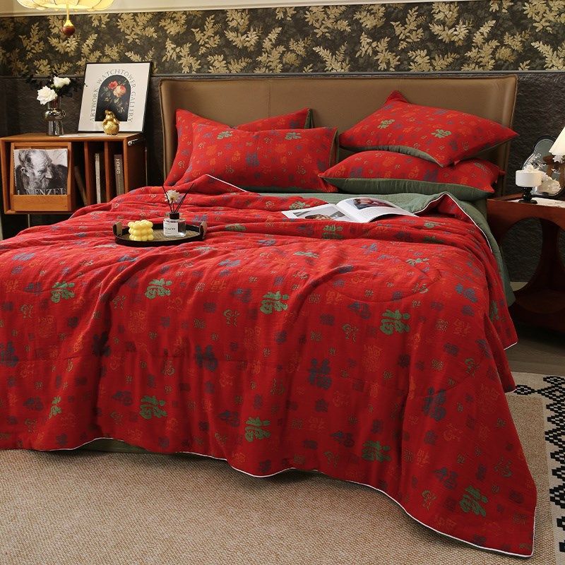 A类全棉双层纱百福被2024网红爆款送礼被子夏凉被可机洗空调薄被,床上用品,棉花被,淘宝优惠券,粉丝福利购,淘宝优惠卷