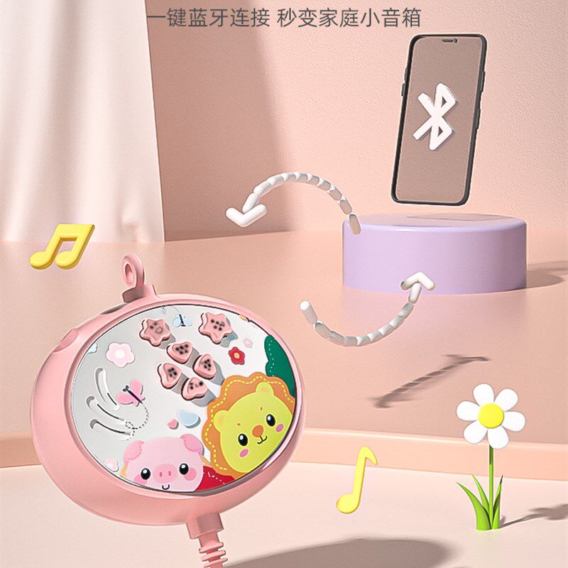 婴儿床铃悬挂式可旋转音乐灯光安抚新生床头挂件摇铃益智玩具