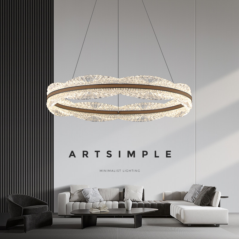 全铜客厅吊灯轻奢高级感大气意式极简大厅主灯现代简约高端饭厅灯