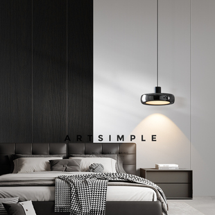卧室床头吊灯现代简约轻奢高级感主卧吊灯极简玻璃客厅背景小吊灯