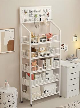 厨房置物架落地收纳架客厅零食架家用货架金属层架BH17五层白60cm