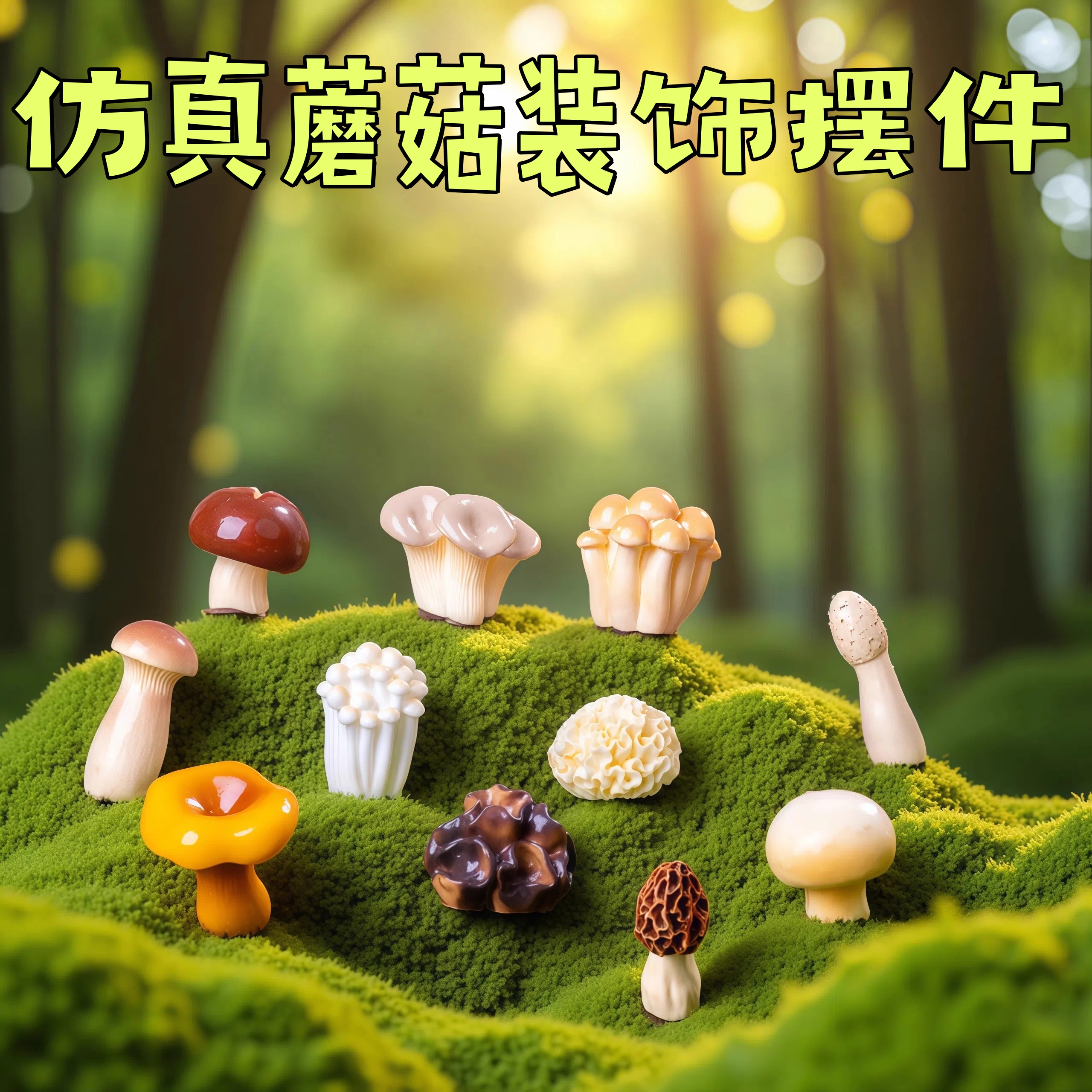 仿真小蘑菇蘑菇解压好物装饰摆件