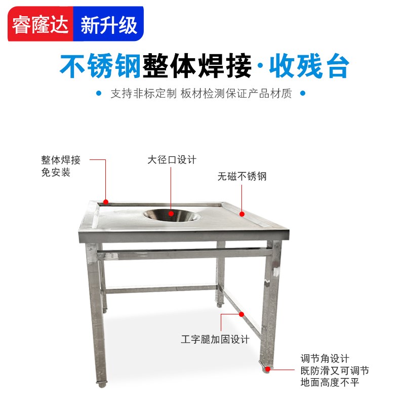 不锈钢收残台收集食物残渣酒店食堂专用食M物饭店厨房收餐台工作