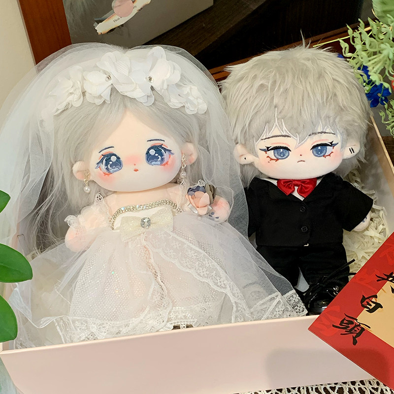 结婚压床娃娃一对公仔摆件新人房布置高档新婚礼物送新娘订婚礼品