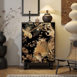 法式中古风实木五斗柜卧室床尾抽屉柜定制立柜客厅靠墙玄关装饰柜