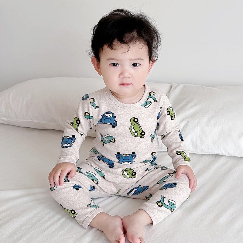 儿童秋衣秋裤加厚男童内衣套装秋冬季无骨打底女宝宝线衣线裤