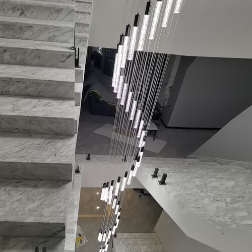 楼梯灯别墅自建房10米超长旋转楼梯井H中空长吊灯复式挑空楼梯间
