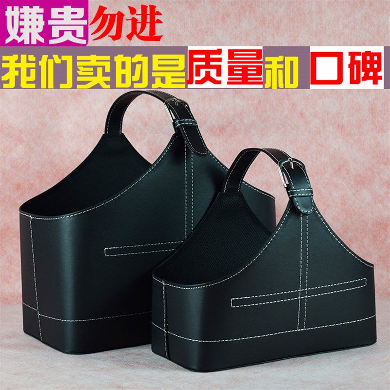 皮革礼品篮子皮质储物收纳u篮手提水果篮圣诞春节送礼篮红酒皮篮