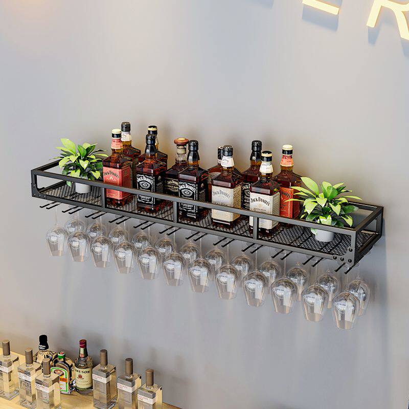 挂墙壁上酒架吧台红酒杯杯架倒挂饭厅欧式K悬挂式酒柜置物架展示