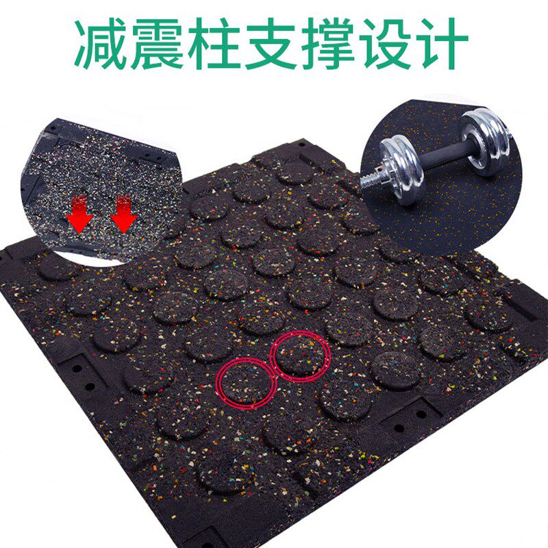 健身房橡胶地垫运动地板地胶垫减震垫隔音家用防震垫子力量区哑铃