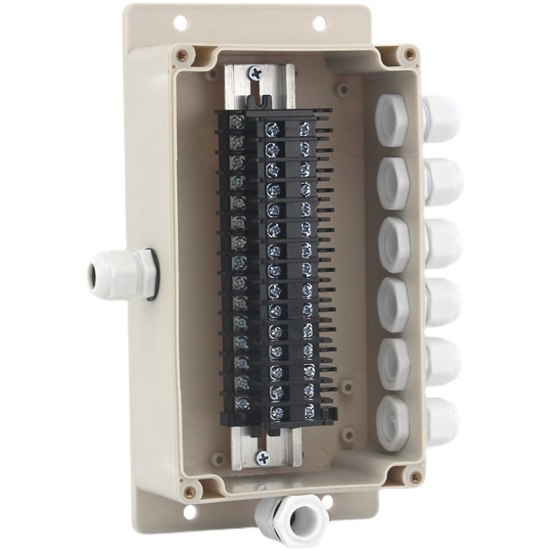 一进六出分线盒防水接线盒带20位端子盒1进6出开关汇流过线盒接线