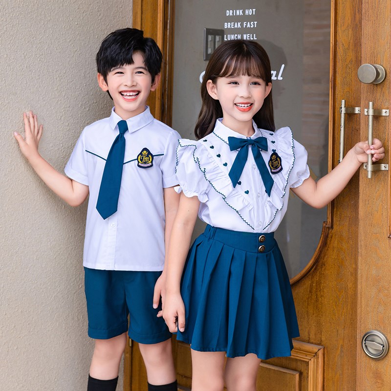 幼儿园园服夏装英伦风儿童班服夏学院风毕业照小学生夏季校服套装