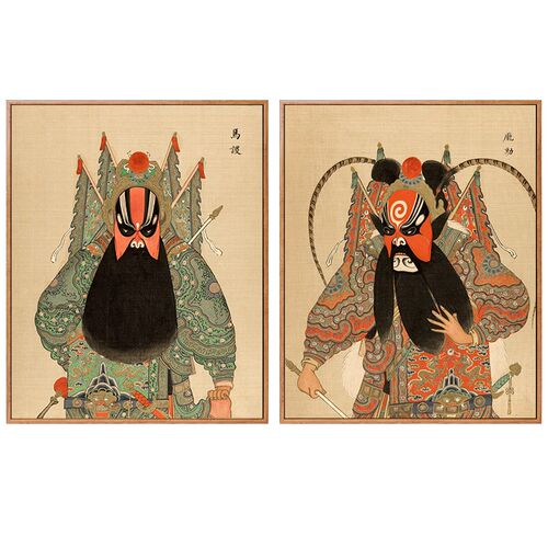 京剧脸谱装饰画国粹戏曲人物花旦挂画新中式酒店走廊壁画中国风