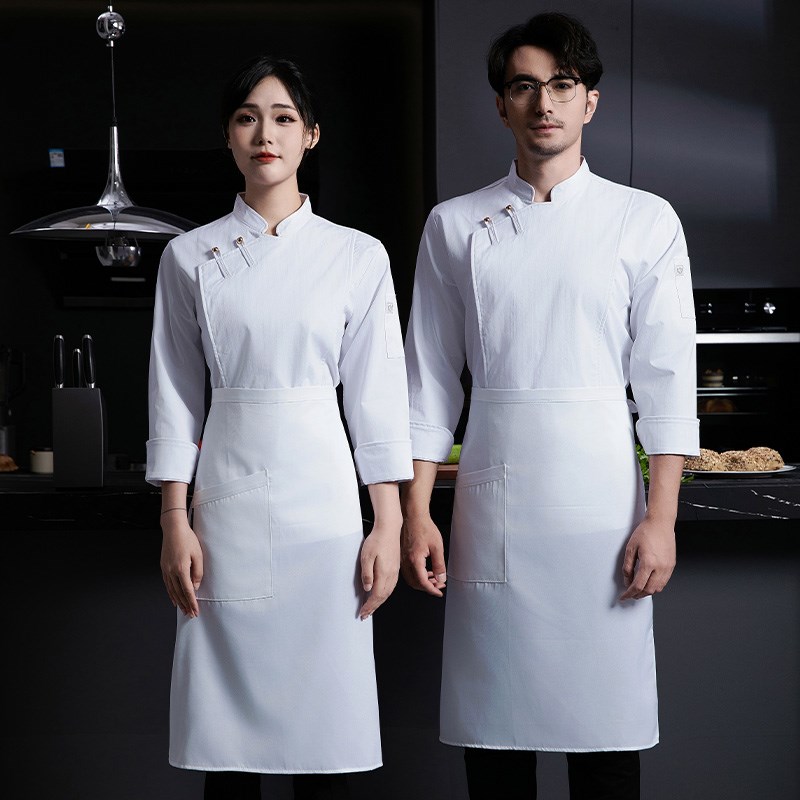 餐饮厨师工作服男长袖秋冬装酒店餐厅饭店厨房厨师长大厨工装