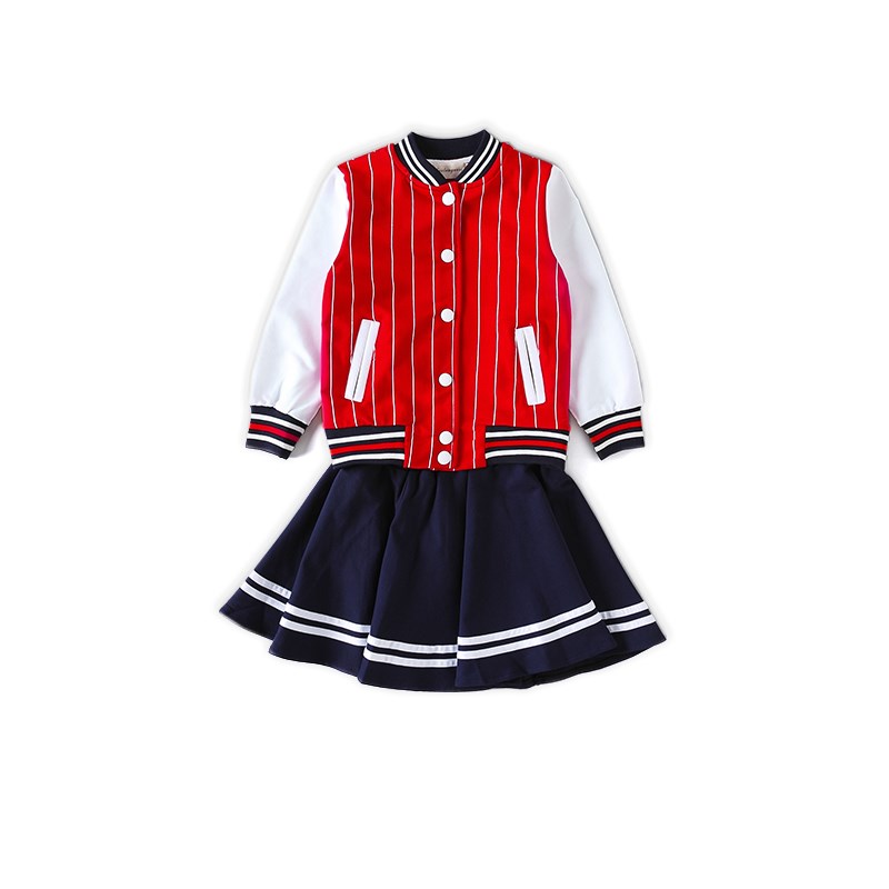 英伦学院风校服小学生班服条纹棒球服秋冬装新款幼儿园园服四件套