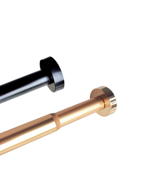 免打孔金色黑色白色加厚浴帘杆晾衣杆窗帘杆卧室伸缩杆衣柜cm直杆
