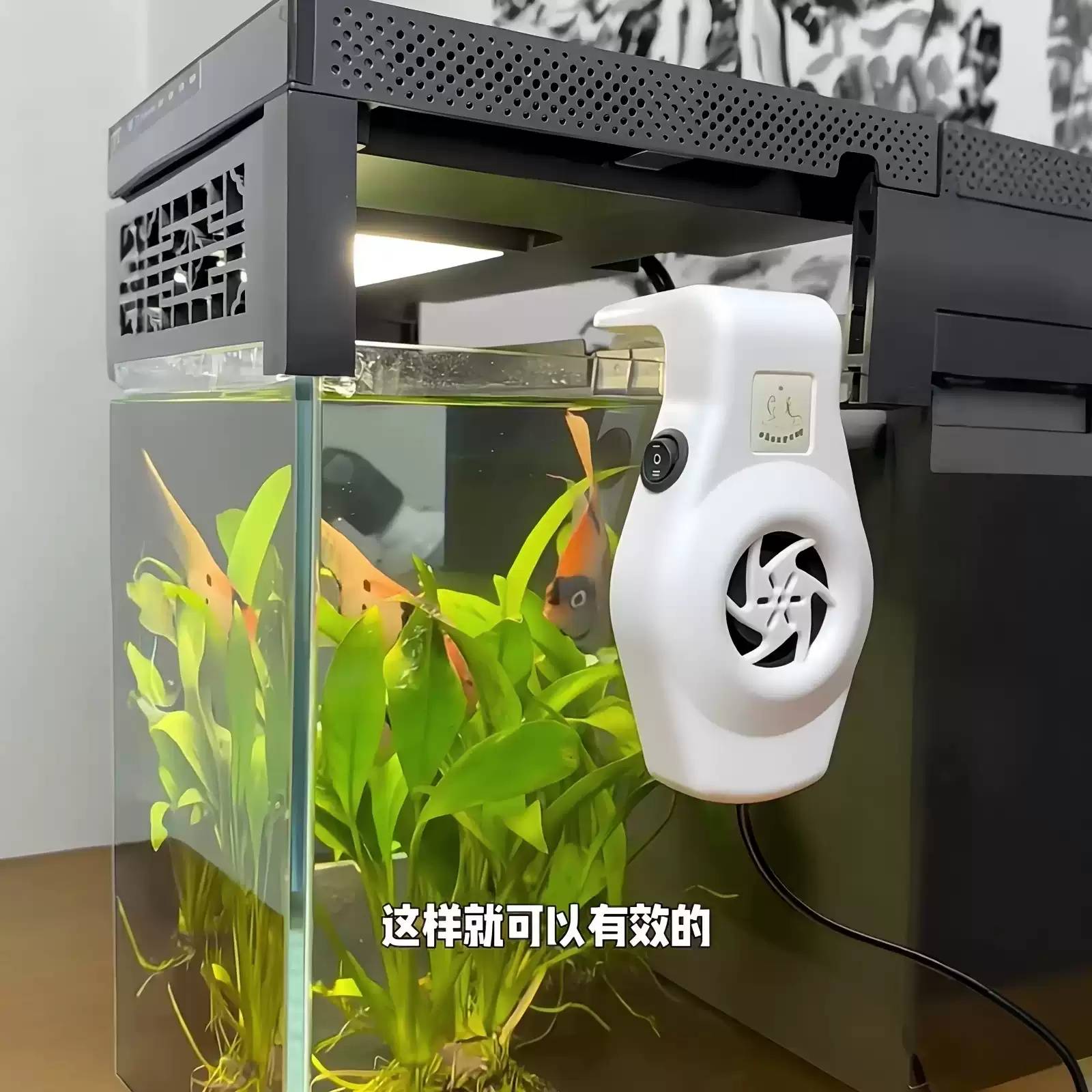 鱼缸降温散热风扇可usb充电两档