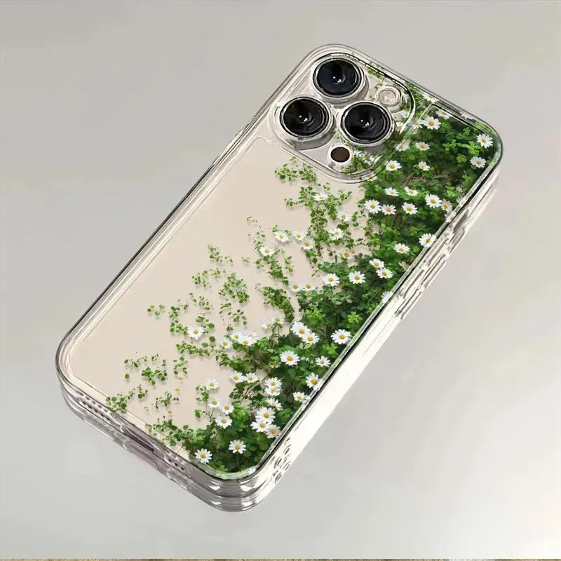 适用OPPO RENO15手机壳14/13透明11满屏小雏菊10pro+清新简约女findx9/8ultra/7/6/5绿色4春季日k15套12plus图片
