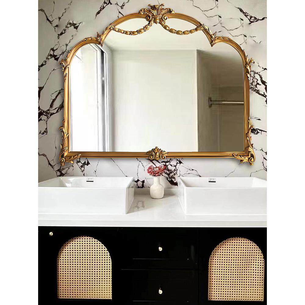 浴室镜覆古桌面梳妆镜雕花定制洗手间挂墙镜子法式智能LED洗漱镜,住宅家具,化妆镜,淘宝优惠券,粉丝福利购,淘宝优惠卷