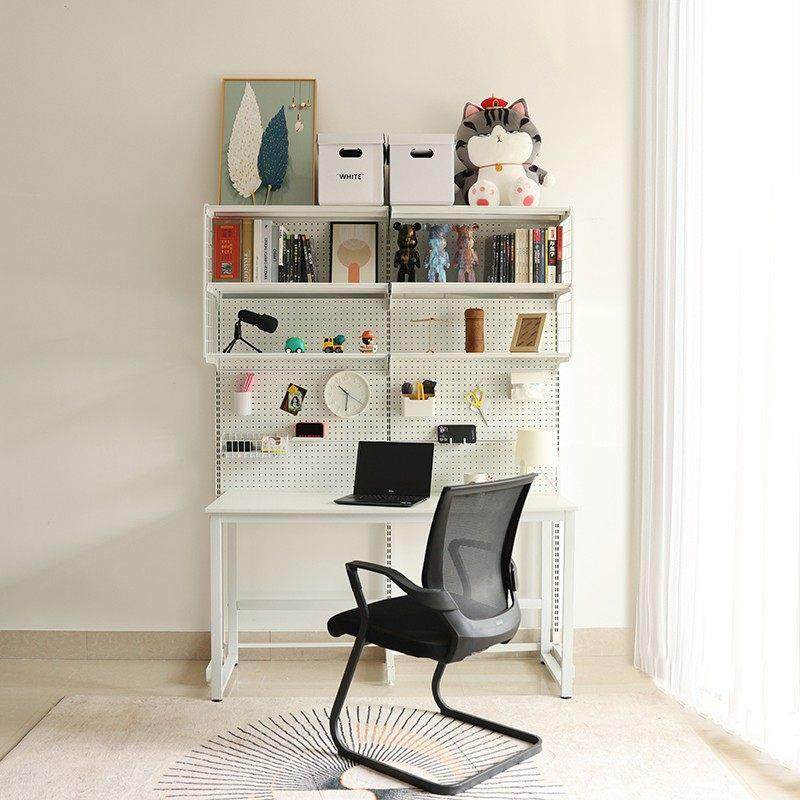五金洞洞板书架少女桌上书柜落地展示学习收纳一体书桌置物架,住宅家具,书架,淘宝优惠券,粉丝福利购,淘宝优惠卷