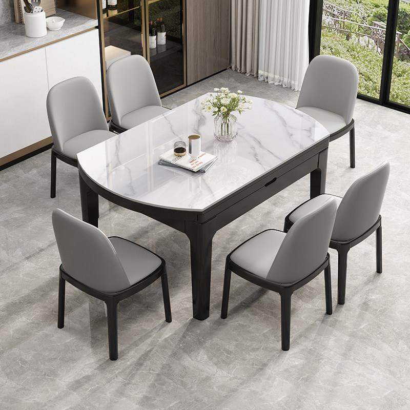 岩板餐桌实木伸缩方圆两用现代简约小户型家用折叠电磁炉可变圆桌,住宅家具,岩板餐桌,淘宝优惠券,粉丝福利购,淘宝优惠卷