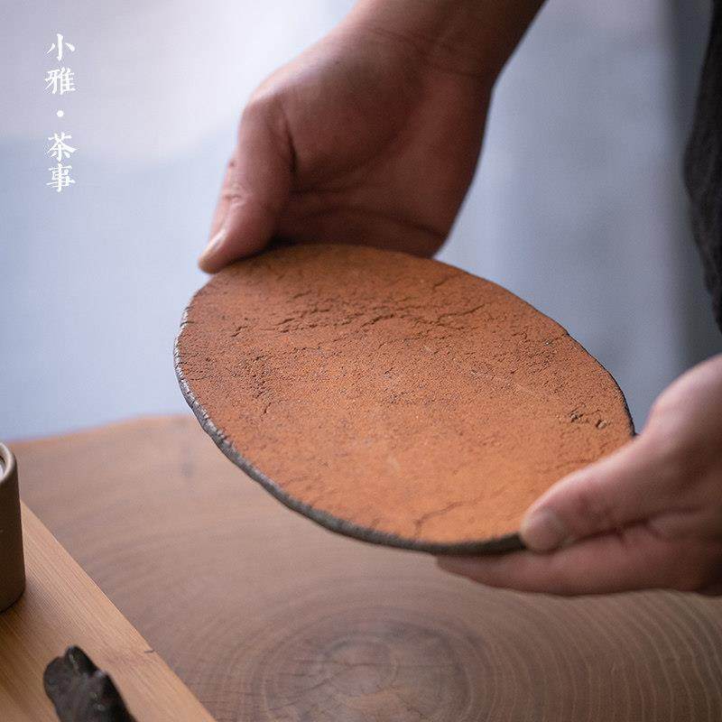 粗陶复古干泡台小型茶盘个人陶瓷家用功夫茶具配件茶托托壶养壶垫,餐饮具,茶托,淘宝优惠券,粉丝福利购,淘宝优惠卷