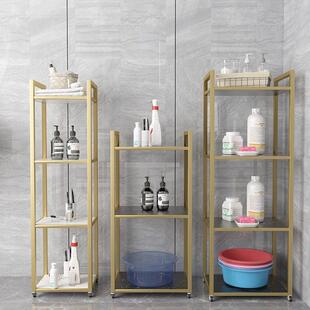 卫生间置物架浴室马桶窄缝储物收纳免打孔落地移动多层转角置物柜