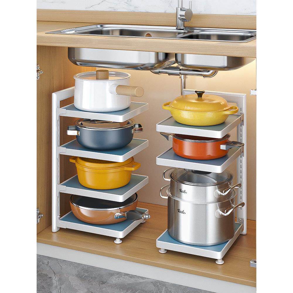 厨房锅架多层置物架窄夹缝架台面墙角放锅具下水槽整体橱柜内分层