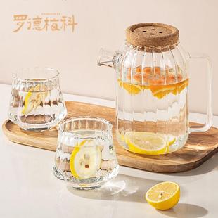 耐热茶壶 罗德梅科耐高温凉水号壶家用大容量玻璃冷水壶凉水杯套装