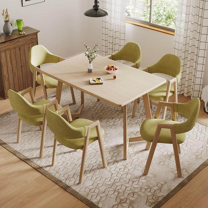 北欧餐桌家用小户型原木风4人6餐桌椅组合简约现代一桌六椅长方形,住宅家具,板木餐桌,淘宝优惠券,粉丝福利购,淘宝优惠卷