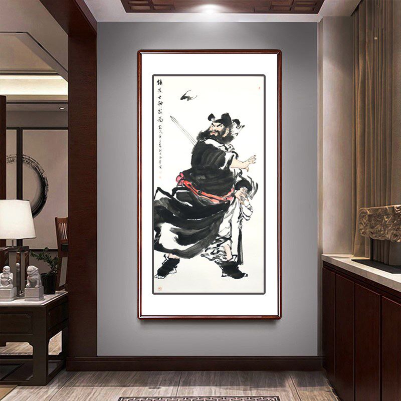 手绘人物写意图国画办公室客厅过道走廊玄关背景墙装饰字画挂画