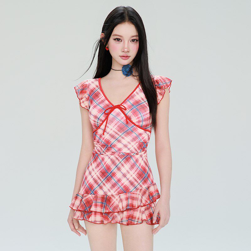 泳衣女款连体裙式显瘦遮肚保守遮肉高级感绝美2025新款泡温泉泳装