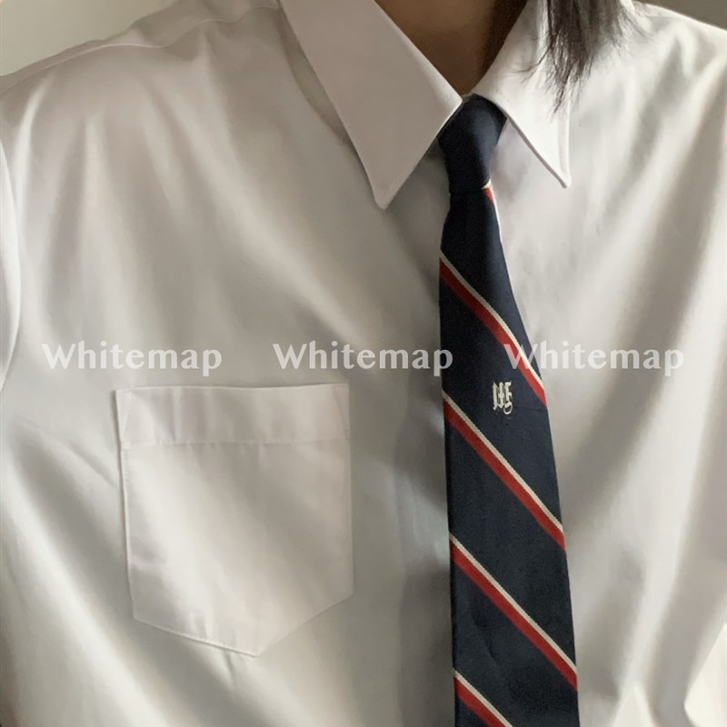 WM秋季日系校h供感制服尖领硬领长袖衬衫JK女生DK男生学院风衬衣